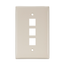 Midsize Single-Gang Quickport, Wallplate, 3-port (Light Almond)