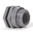 4" PVC Bulkhead Fitting w/ EPDM Gasket (Socket x Thread)