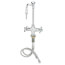 Laboratory Mixing Faucet w/ Rigid Vacuum Breaker Nozzle, 4-Arm Handles and (2) 18" SS Flexible Supply Hoses, BL-5700-08