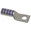 Copper One-Hole Lug, Long Barrel, Blind End, Max 35kV, Wire Size 4/0 AWG, 1/2" Bolt (Purple), 54970BE
