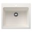 Liven SILGRANIT 25" Single Bowl Dual Mount Laundry Sink (White)