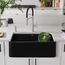Ikon SILGRANIT 30" Single Bowl Apron-Front Farmhouse Sink - Coal Black, 402576