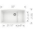 Performa Cascade SILGRANIT 32" Single Bowl Undermount Kitchen Sink with Colander - White, 440066