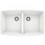 Performa SILGRANIT 33" 50/50 Double Bowl Undermount Kitchen Sink - White, 440071