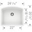 Diamond SILGRANIT 24" Single Bowl Undermount Kitchen Sink - White, 440175