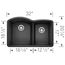 Diamond SILGRANIT 32" 60/40 Double Bowl Undermount Kitchen Sink - Anthracite, 440179