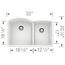 Diamond SILGRANIT 32" 60/40 Double Bowl Undermount Kitchen Sink - White, 440180