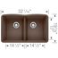 Diamond SILGRANIT 32" 50/50 Double Bowl Undermount Kitchen Sink - Café, 440182
