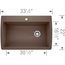 Diamond SILGRANIT 33.5" Super Single Dual Mount Kitchen Sink - Café, 440192