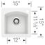 Diamond SILGRANIT 15" Dual Mount Bar Sink - White, 440205