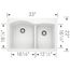 Diamond SILGRANIT 33" 60/40 Double Bowl Dual Mount Kitchen Sink - White, 440216