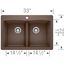 Diamond SILGRANIT 33" 50/50 Double Bowl Dual Mount Kitchen Sink - Café, 440218