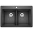 Diamond SILGRANIT 33" 50/50 Double Bowl Dual Mount Kitchen Sink - Anthracite, 440220