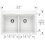 Diamond SILGRANIT 33" 50/50 Double Bowl Dual Mount Kitchen Sink - White, 440221
