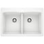 Diamond SILGRANIT 33" 50/50 Double Bowl Dual Mount Kitchen Sink - White, 440221