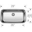 Stellar 28" Single Bowl Undermount Stainless Steel Kitchen Sink, 441024