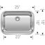 Stellar 25" Single Bowl Undermount Stainless Steel Kitchen Sink, 441025