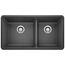 Precis SILGRANIT 33" 60/40 Double Bowl Undermount Kitchen Sink - Anthracite, 441128