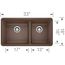 Precis SILGRANIT 33" 60/40 Double Bowl Undermount Kitchen Sink - Café, 441129