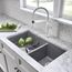 Precis SILGRANIT 33" 60/40 Double Bowl Undermount Kitchen Sink - Metallic Gray, 441130