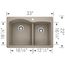 Diamond SILGRANIT 33" 60/40 Double Bowl Dual Mount Kitchen Sink -  Truffle, 441283