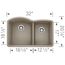 Diamond SILGRANIT 32" 60/40 Double Bowl Undermount Kitchen Sink - Truffle, 441284