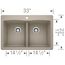 Diamond SILGRANIT 33" 50/50 Double Bowl Dual Mount Kitchen Sink - Truffle, 441285