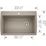 Diamond SILGRANIT 33.5" Super Single Dual Mount Kitchen Sink - Truffle, 441287