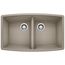 Performa SILGRANIT 33" 50/50 Double Bowl Undermount Kitchen Sink - Truffle, 441290