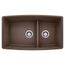 Performa 33" x 19" Medium w/ 1-3/4" Low Divide Kitchen Sink (Cafe Brown)