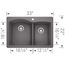 Diamond SILGRANIT 33" 60/40 Double Bowl Dual Mount Kitchen Sink - Cinder, 441465
