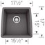 Performa SILGRANIT 17" Undermount Bar Sink - Cinder, 441475