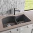 Diamond SILGRANIT 32" 60/40 Double Bowl Undermount Kitchen Sink with Low Divide - Cinder, 441591