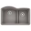 Diamond SILGRANIT 32" 60/40 Double Bowl Undermount Kitchen Sink with Low Divide - Metallic Gray, 441592