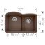 Diamond SILGRANIT 32" 60/40 Double Bowl Undermount Kitchen Sink with Low Divide - Café, 441597