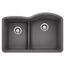 Diamond 32" x 21" Reverse Kitchen Sink w/ 1-3/4" Low Divide (Cinder)