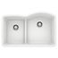 Diamond 32" x 21" Reverse Kitchen Sink w/ 1-3/4" Low Divide (White)
