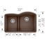 Diamond SILGRANIT 32" 40/60 Reverse Double Bowl Undermount Kitchen Sink with Low Divide - Café, 441609