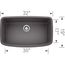 Valea SILGRANIT 32" Super Single Undermount Kitchen Sink - Cinder, 441611
