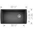 Diamond SILGRANIT 33" Super Single Undermount Kitchen Sink - Anthracite, 441768