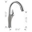 Artona Pull-Down Dual-Spray Kitchen Faucet - PVD Steel/Metallic Gray, 442034, 442034-BLANCO