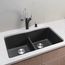 Diamond SILGRANIT 32" 50/50 Double Bowl Undermount Kitchen Sink with Low Divide - Cinder, 442071