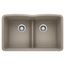 Diamond 32" x 19-3/8" Equal Double Kitchen Sink w/ Low Divide (Truffle)