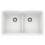 Diamond SILGRANIT 32" 50/50 Double Bowl Undermount Kitchen Sink with Low Divide - White, 442074