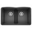 Diamond SILGRANIT 32" 50/50 Double Bowl Undermount Kitchen Sink with Low Divide - Anthracite, 442075