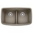 Valea 32" x 19" Equal Double Kitchen Sink w/ Low Divide (Truffle)