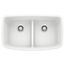 Valea 32" x 19" Equal Double Kitchen Sink w/ Low Divide (White)