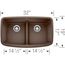 Valea SILGRANIT 32" 50/50 Double Bowl Undermount Kitchen Sink w/ Low Divide, 442203 (Cafe)