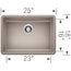 Precis SILGRANIT 25" ADA Single Bowl Undermount Kitchen Sink (Truflle)