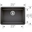 Precis SILGRANIT 25" ADA Single Bowl Undermount Kitchen Sink - Anthracite, 442543
